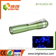 Atacado de alta qualidade Mini Blacklight Cash Detector Liga de alumínio EDC 390nm comprimento de onda fluorescentes Cheap 1w uv tocha luz caneta